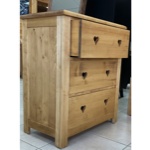 Commode épicéa massif huilé 3 tiroirs - Découpe coeur 