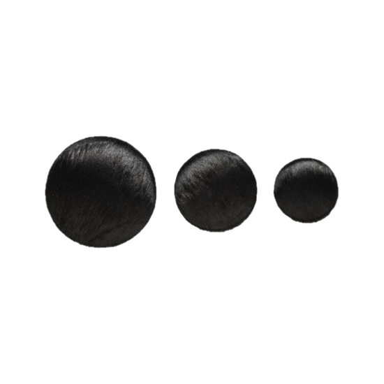 Set de 3 pateres rondes Vache noir