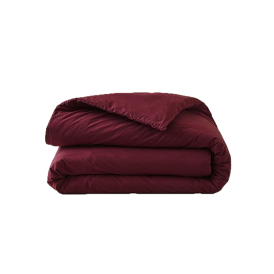 Housse de couette percale lavée Prune - Sylvie Thiriez