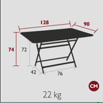 Table Caractère 128x90 - Fermob