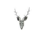 Grande tête de Cerf en aluminium - 65cm