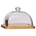 Cloche sur plateau carré en bois - Chehoma