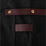 Tablier en cuir et toile waxée N°547 - Noir