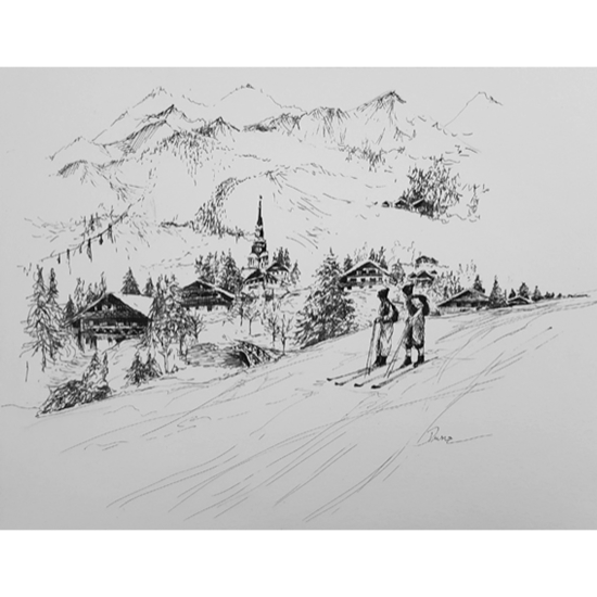 Paysage Montagne II 40x30 - cadre noir