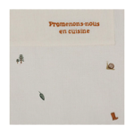 Tablier enfant brodé Cueillette d'hiver écru