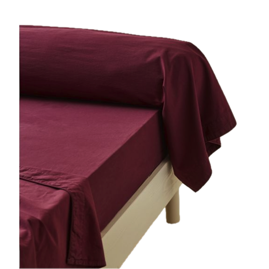 Taie de traversin percale lavée - Prune 