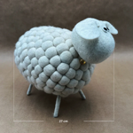 Mouton boule géant blanc 20 cm en feutrine