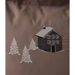 Housse de couette brodée Au coeur de la vallée Taupe - Sylvie Thiriez