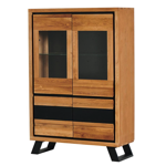 Vitrine Toly 4 portes en chêne massif TOLVIT 4V - Casita