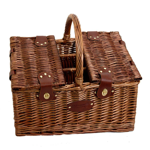 Panier Pique-nique osier 4P - St Germain vichy Rouge