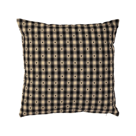 Coussin Campagne noir 45x45 - Comptoir de Famille