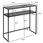 Console Loft noire 85x30xH80