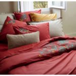 Housse de couette brodée Bornéo - Sylvie Thiriez 