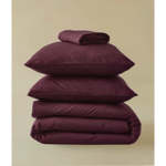 Drap plat percale lavée Prune - Sylvie Thiriez