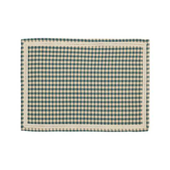 Lot de deux sets de table mamie carreaux Bleu - Comptoir de Famille