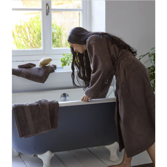 Gant de toilette éponge unie Cacao - 15x21 - Sylvie Thiriez 