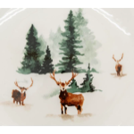 6 assiettes plates Cerf et Sapins Ø27