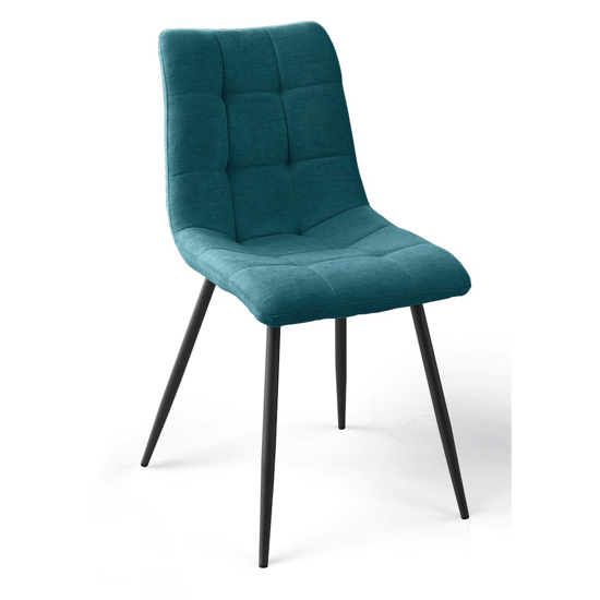 Chaise Angele - Tissu bleu turquoise
