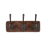 Patère 3 crochets Campagne brun 31x17 - Comptoir de Famille