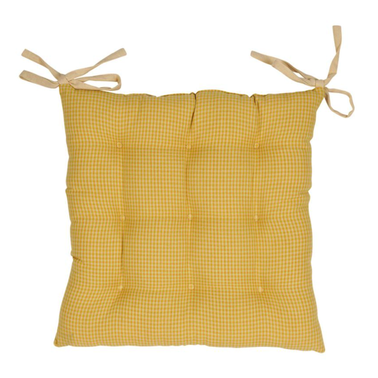 Galette de chaise Campagne Jaune 40x40 - Comptoir de Famille