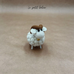 Petit bélier blanc 7,5 cm en feutrine