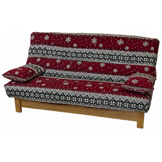 Clic-clac Jade 130 lattes larges - Socle pin droit - Écrins rouge 