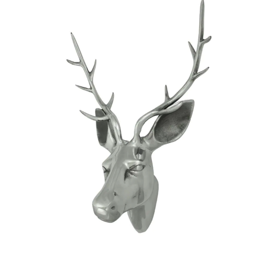 Grande tête de Cerf en aluminium - 65cm