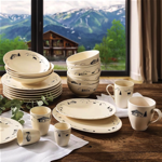 Plat ovale en porcelaine Montagne 29,5x17