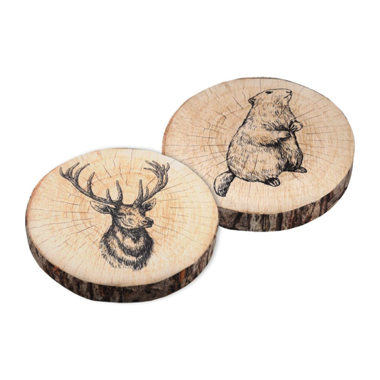 Galette réversible Gruffy Cerf/Marmotte - 38x38