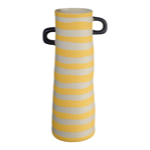 Vase Rayu H21,5Ø13,5 - Jaune rayé - Asa Sélection