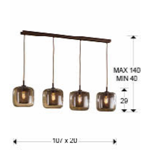 Lustre Fox 4 lumieres - chocolat