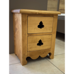 Chevet épicéa massif huilé 2 tiroirs - Découpe Sapin 