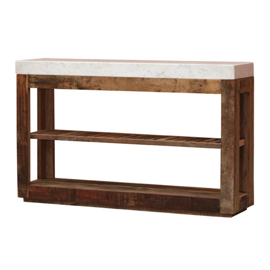 Console Greta marbre et bois - Chehoma
