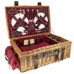 Malle pique-nique osier et cuir 4P - Champs Elysées Bordeaux