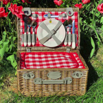 Panier pique-nique osier 4P - Marly rouge