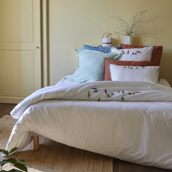 Housse de couette brodée Plein Soleil - Sylvie Thiriez