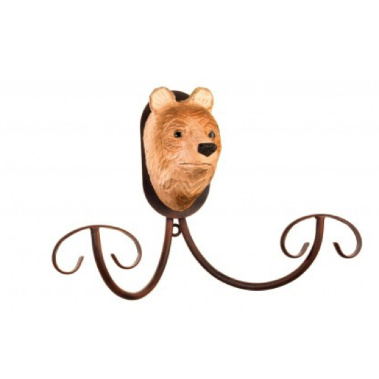 Porte manteau tête d'ours - Deux crochets