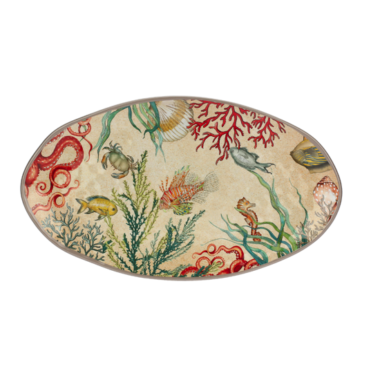 Plat ovale 52x30 en mélamine - Sea Life