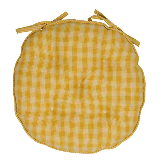 Galette de chaise Campagne Jaune D40 - Comptoir de Famille