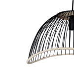 Suspension filen noir fer et rotin 41xH25cm 