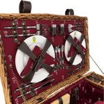 Malle pique-nique osier et cuir 4P - Champs Elysées Bordeaux