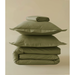 Housse de couette percale unie Vert Avocat  - Sylvie Thiriez